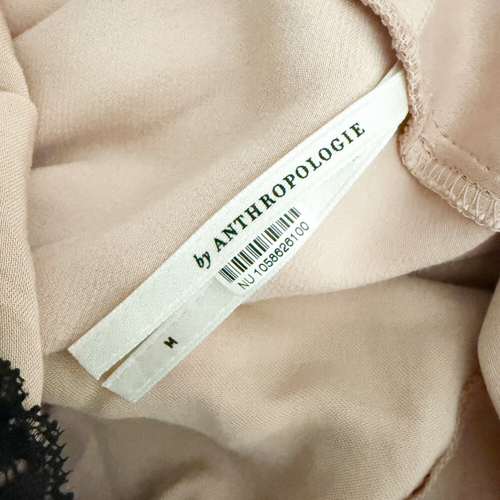ANTHROPOLOGIE | Blush Pink Cowl-Neck  Twofer Slip Gown Lace Viscose | Medium - Picture 11 of 13